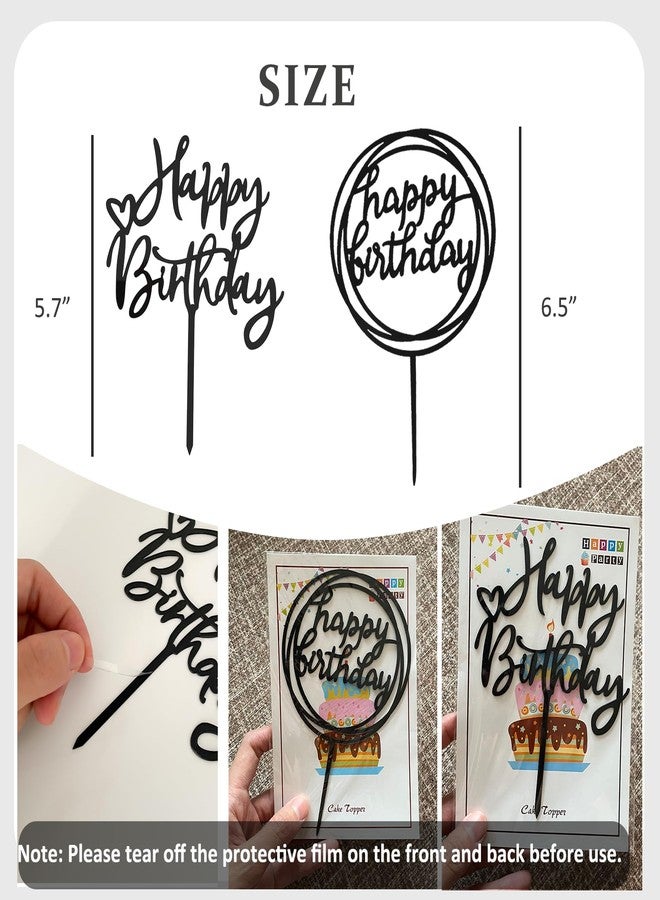Chanseen Black Number Candles 0-9 with 2 Happy Birthday Cake Toppers for Birthday Cake - Birthday Candles 0 1 2 3 4 5 6 7 8 9 for Party Celebration Decoration - Image 3